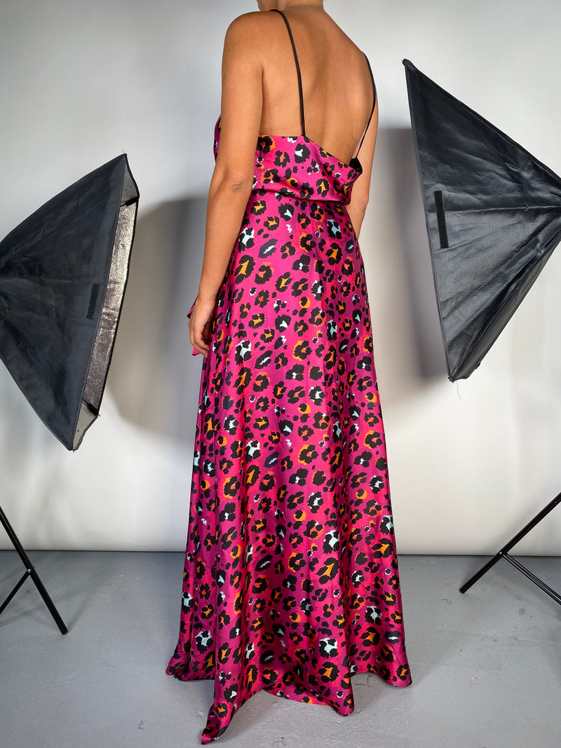 Maxi Falda Fucsia Animal Print