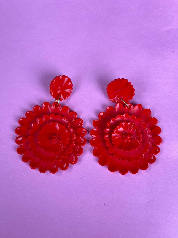 Aros Flor Roja