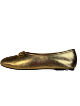 Bailarinas Micaela Laminado Gold Cuero