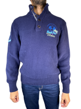 Sweater Azul Marino Bordado