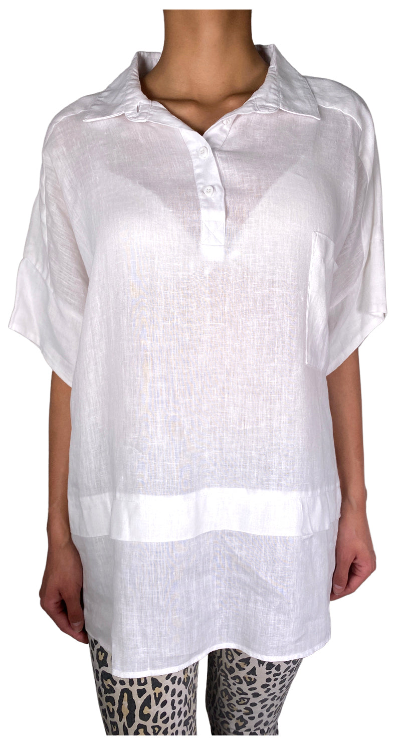 Blusa Lino Blanco Oversize