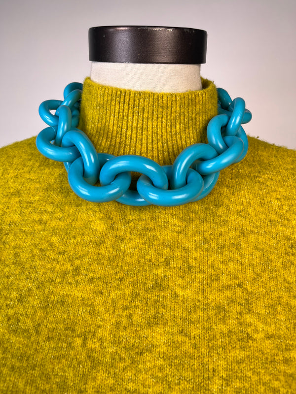 Collar Eslabón Celeste