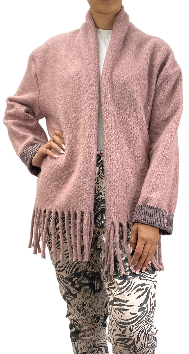 Sweater Abierto Rosa Palo