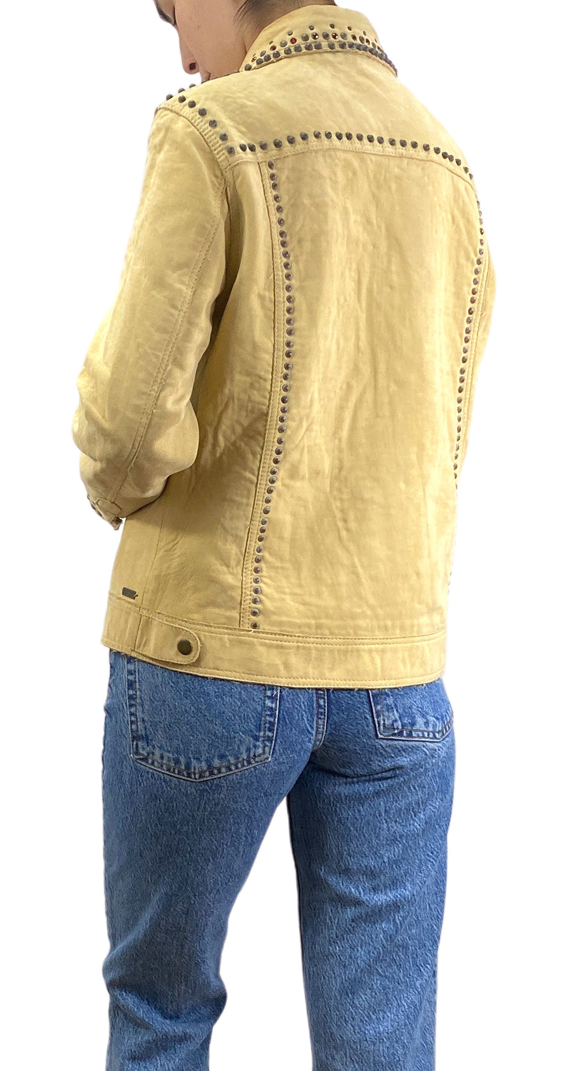 Chaqueta Cuero Beige