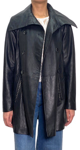 Chaqueta Cuero Negro Oversize