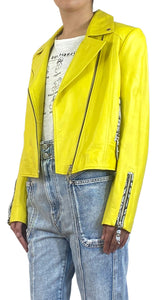 Chaqueta Cuero Amarillo