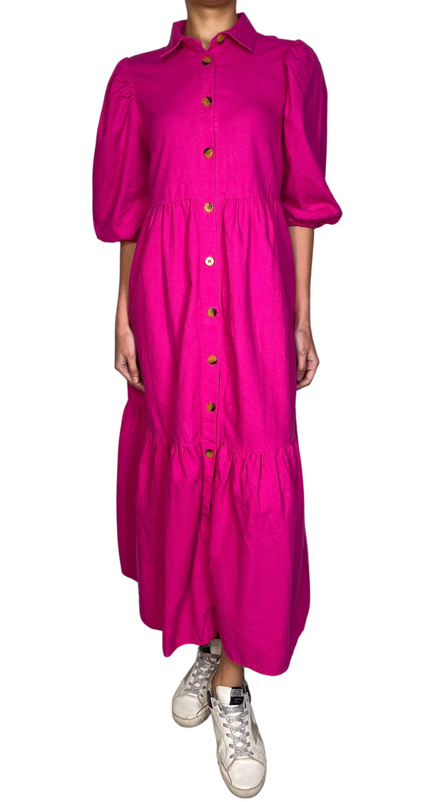 Vestido Fucsia Lino