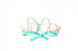 Top Bikini Verde Y Dorado