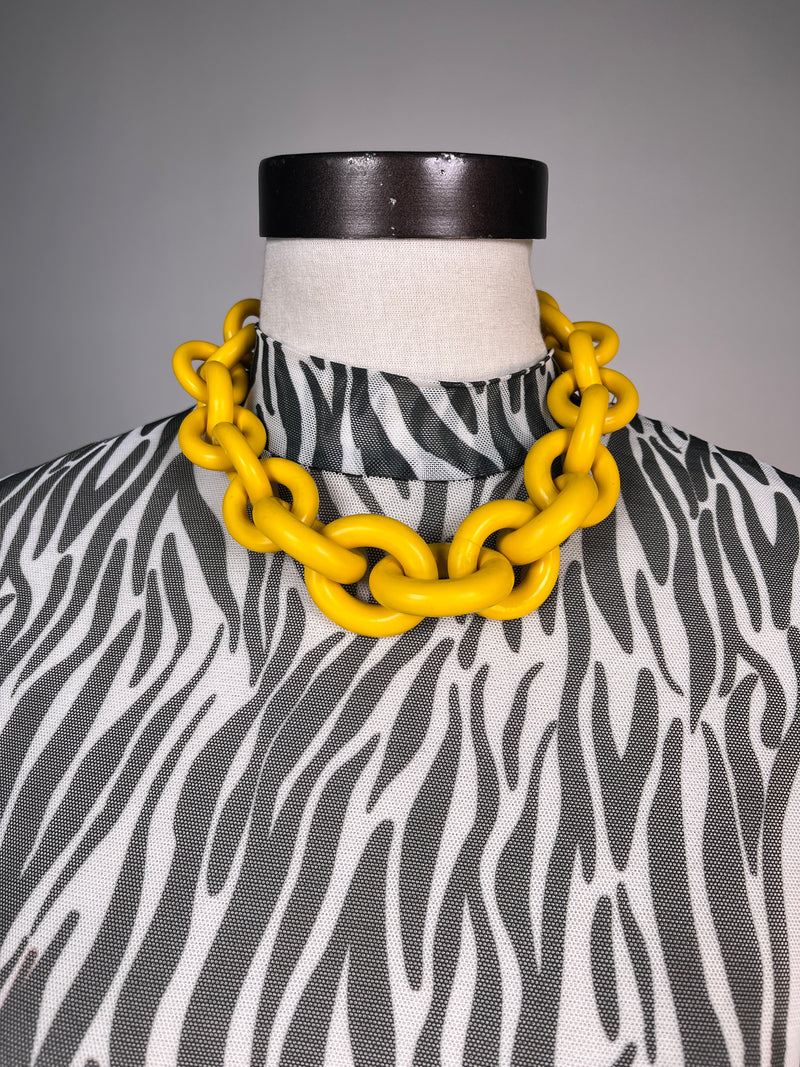 Collar Eslabón Amarillo