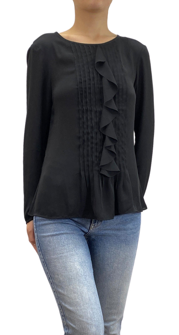 Blusa Negra Plisada