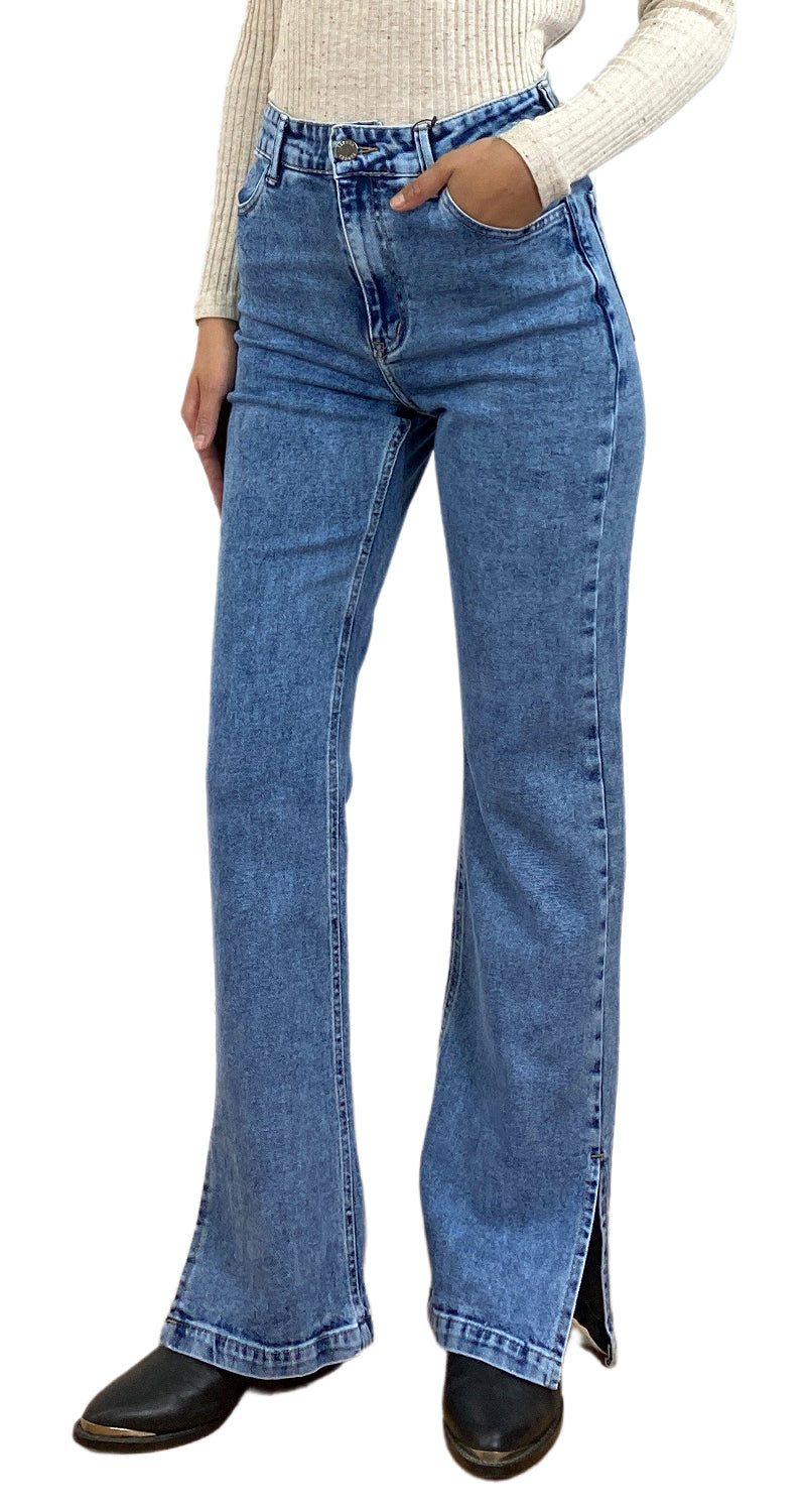 Jeans Tajo Lateral Celeste