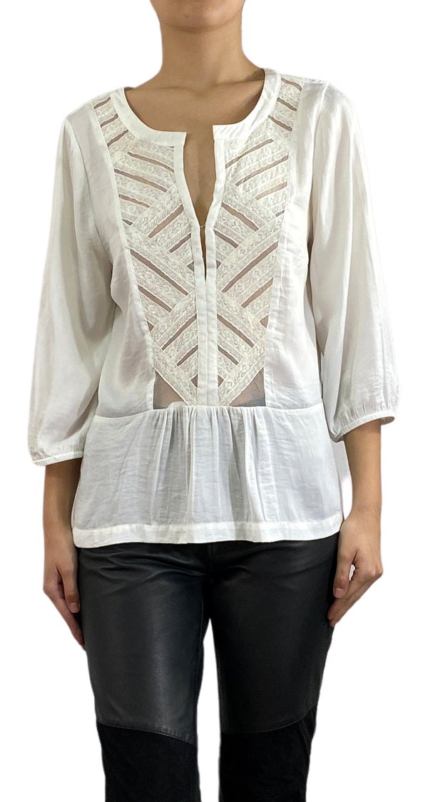 Blusa Encajes Blanca