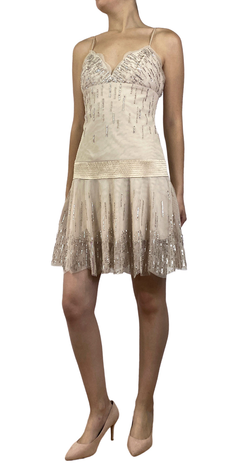 Vestido Beige Lentejuelas