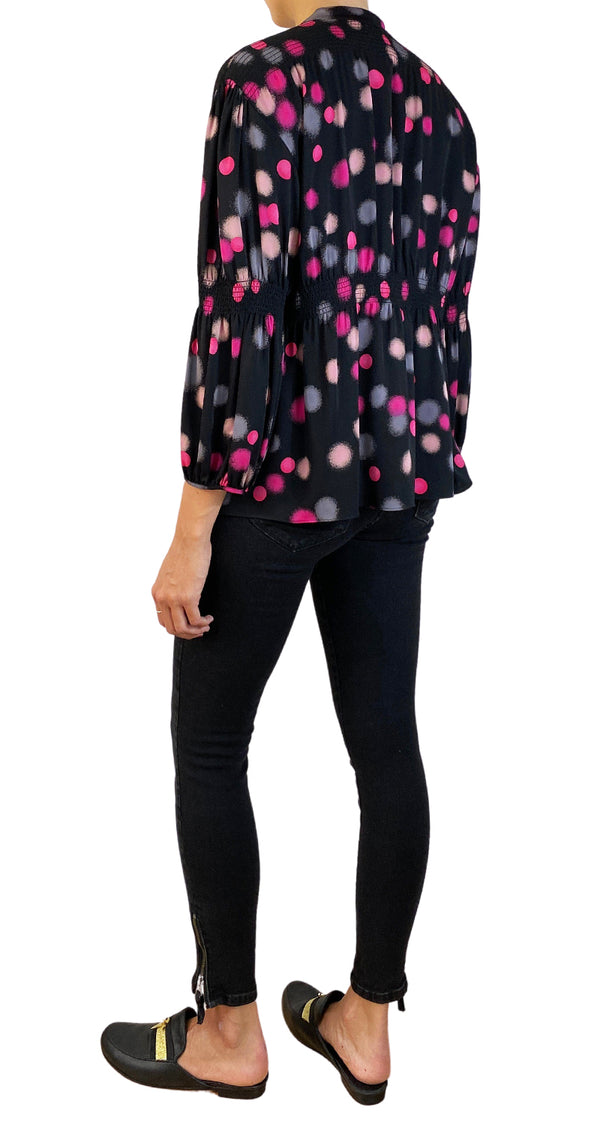 Blusa Seda Lunares Rosados