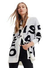 Cardigan Desigual Blanco - Calce Oversize