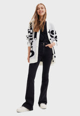 Cardigan Desigual Blanco - Calce Oversize