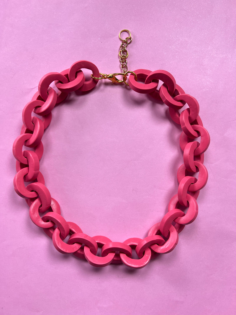 Collar Cadenas Rosado Sandia