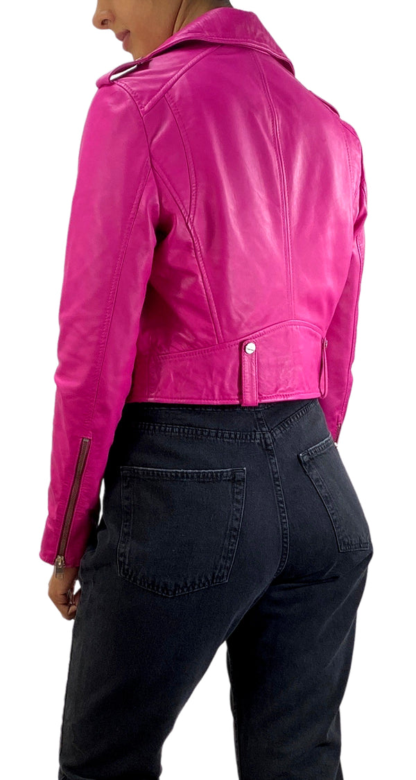 Chaqueta Cuero Rosa