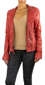 Chaqueta Cuero Rojo