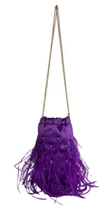 Bolso Morado Plumas