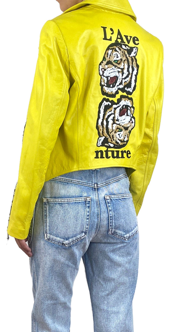 Chaqueta Cuero Amarillo