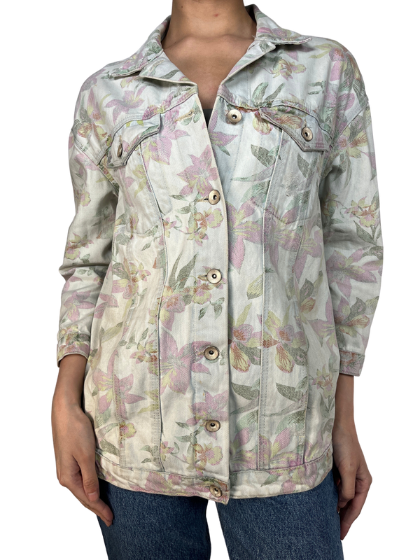 Chaqueta Denim Flores