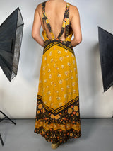 Vestido Maxi Amarillo Flores