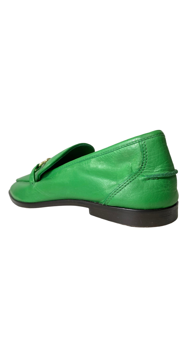 Mocasines Zara Verdes Oscuros Efecto Piel - Outlet Mania