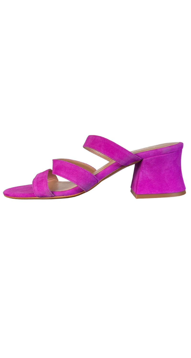 Sandalias Cuero Fucsia