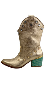 Botas Cowboy Stars Doradas