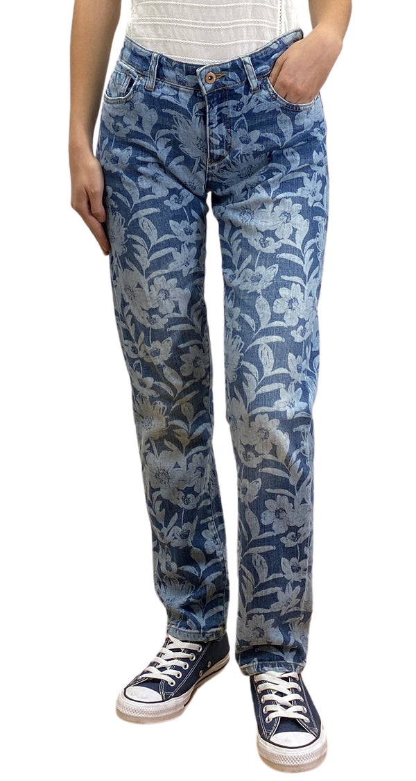 Pantalón Denim Flores