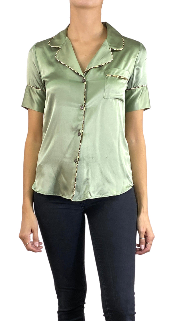 Camisa Seda Verde