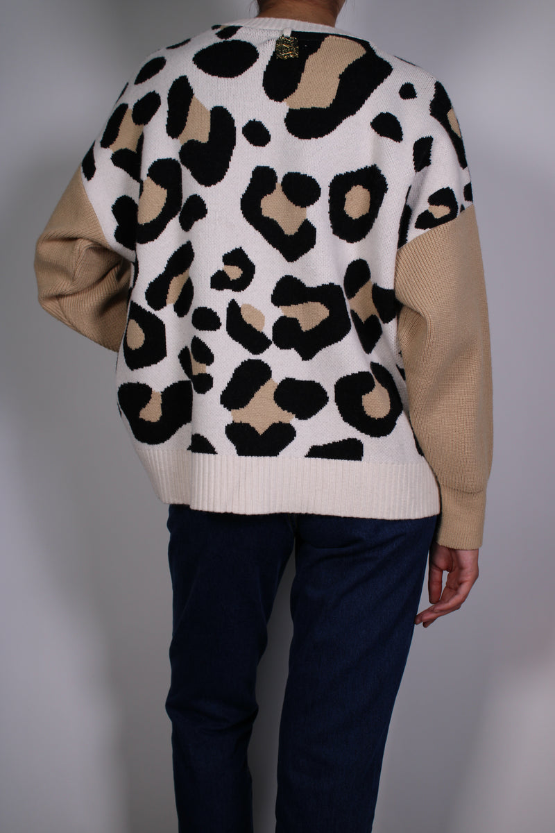 Beige leopard cheap sweater