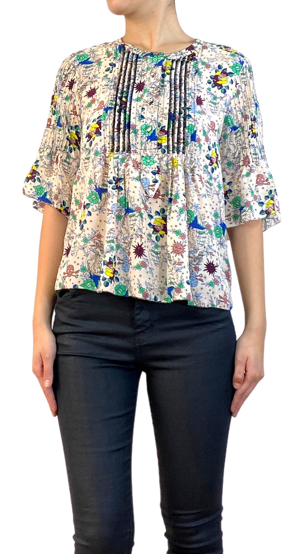 Blusa Seda Estampada