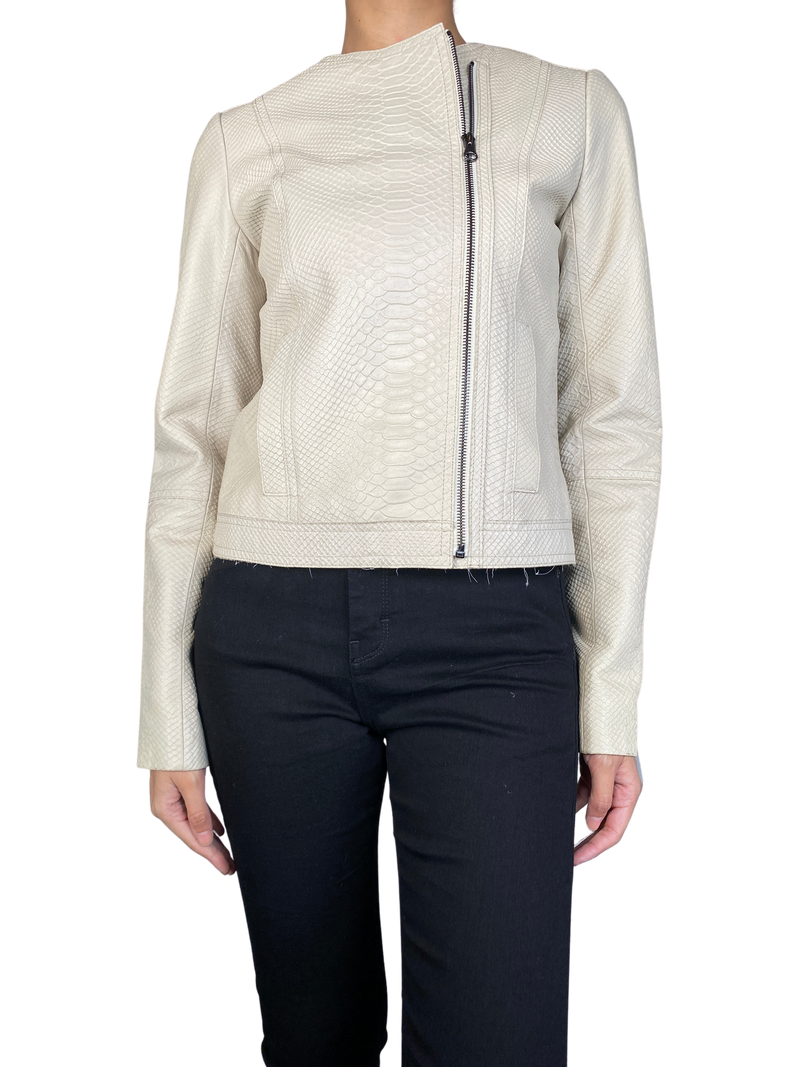 Chaqueta Cuero Beige