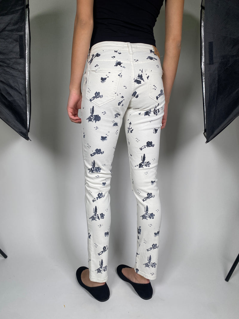 Jeans Blanco Estampado