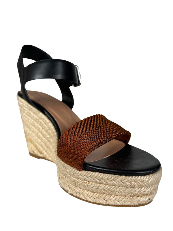 Sandalias Cuero Y Textil