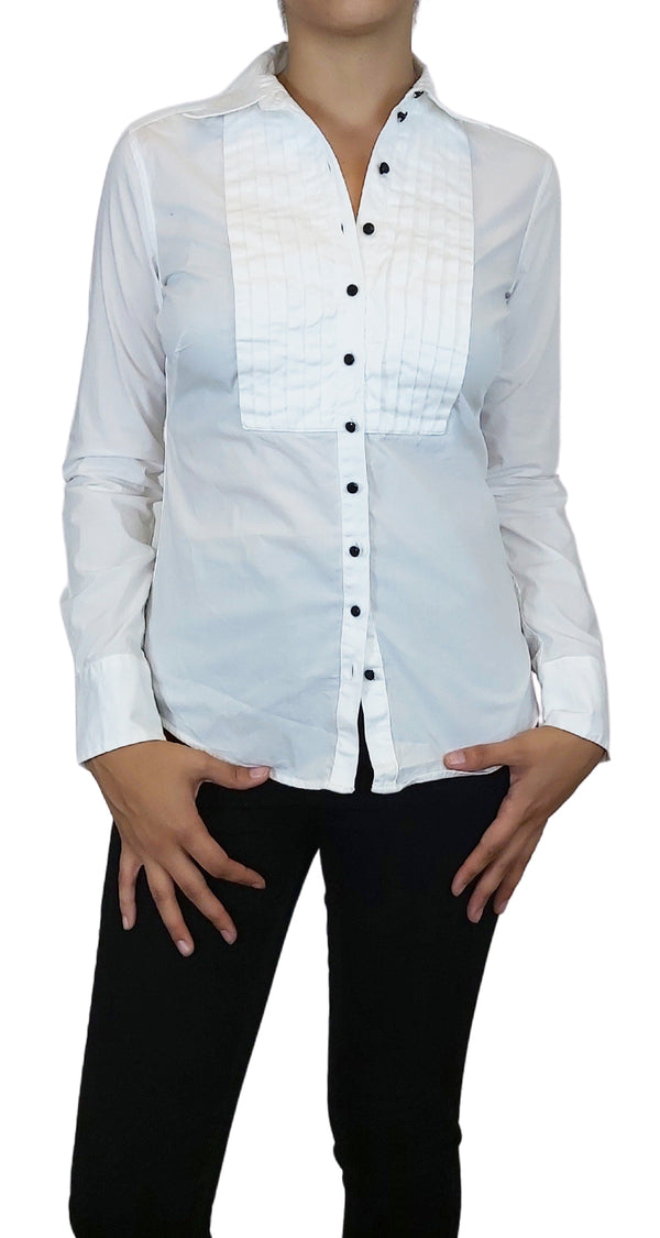 Camisa Alforzas Blanca