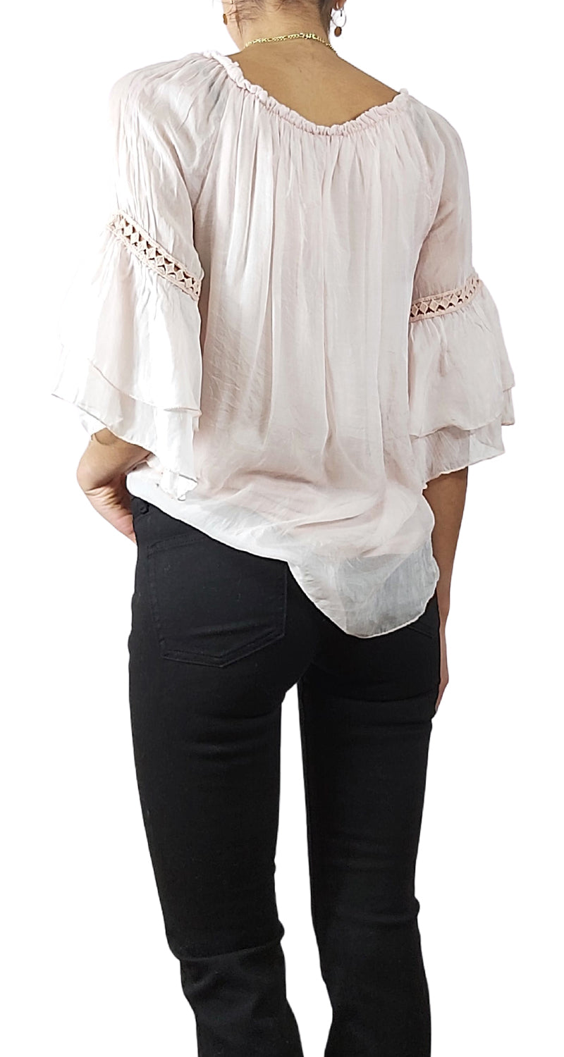 Blusa Rosada de Seda