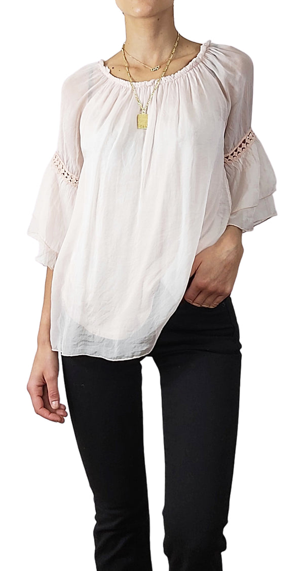 Blusa Rosada de Seda