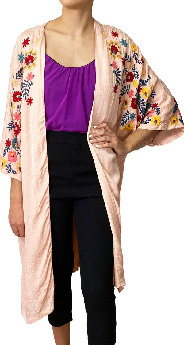 Kimono Rosado Flores