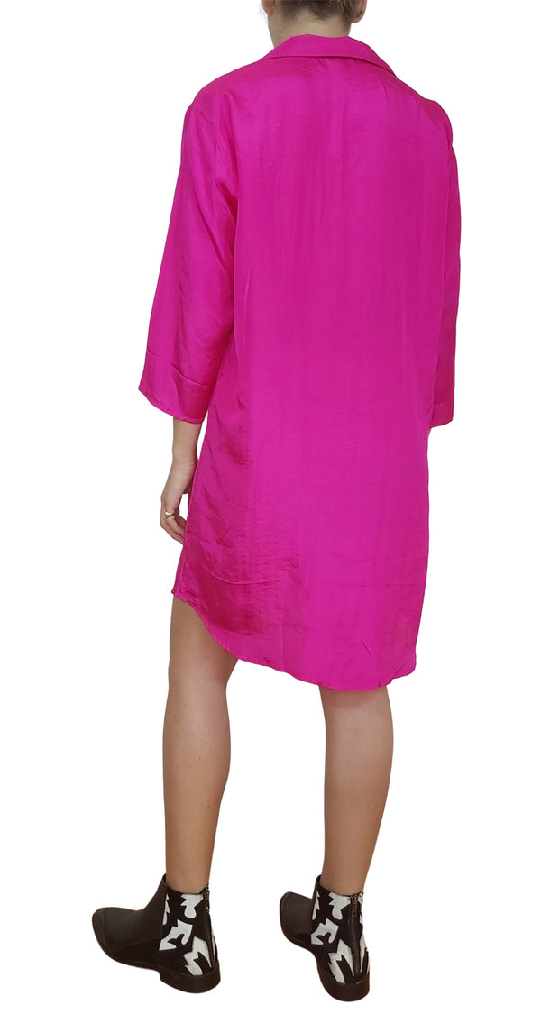 Vestido Seda Fucsia