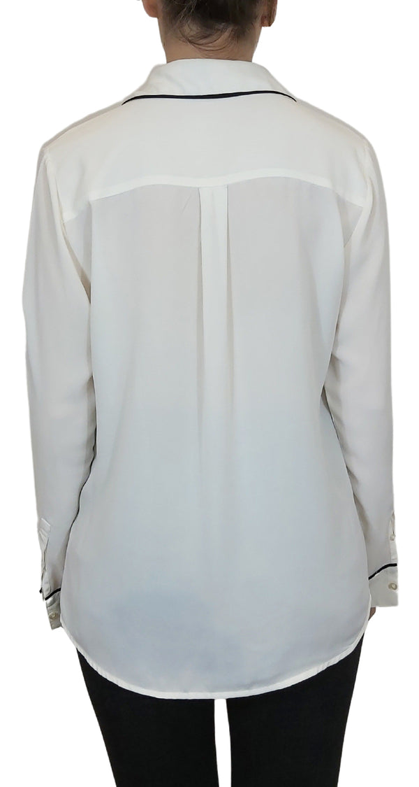 Blusa Blanca con Ribetes Negros