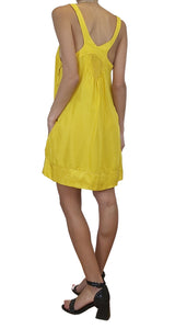 Mini Vestido Seda Amarillo