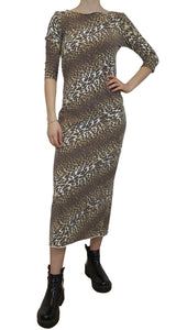 Vestido Maxi Elasticado Animal Print