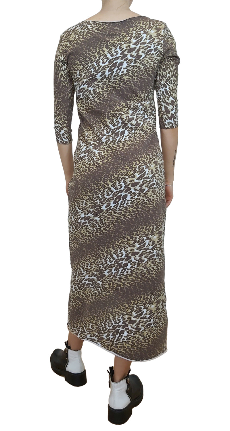 Vestido Maxi Elasticado Animal Print