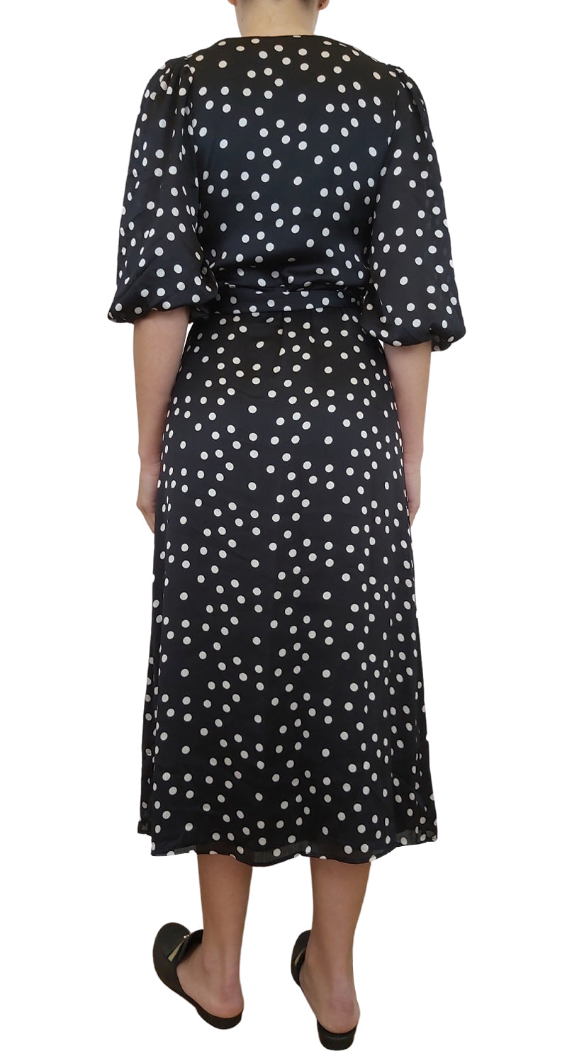 Wrap Polka-Dot Dress