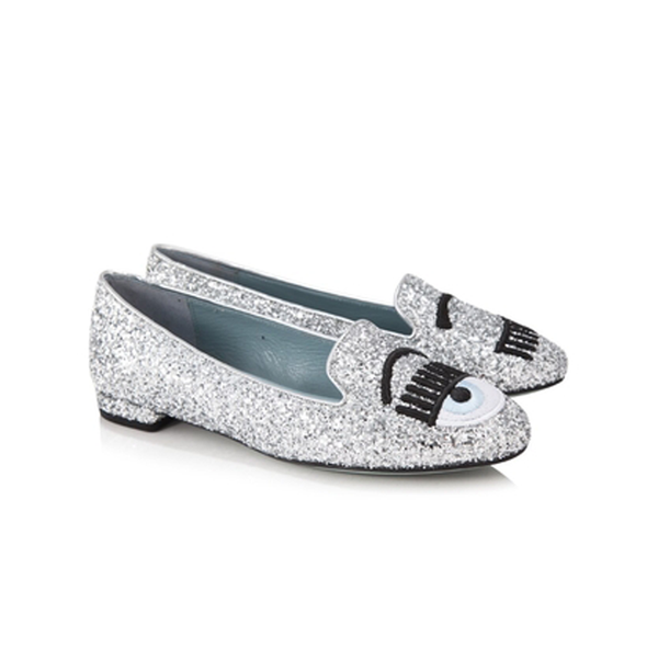 Glitter Argento Round Loafer