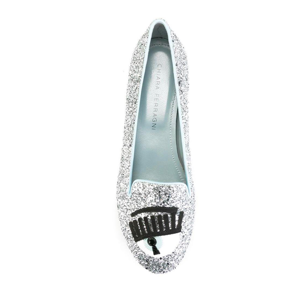 Glitter Argento Round Loafer