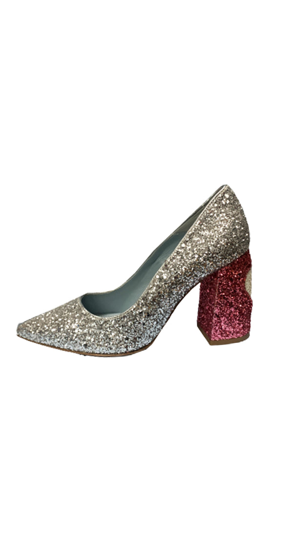 Glitter Color Block Pumps